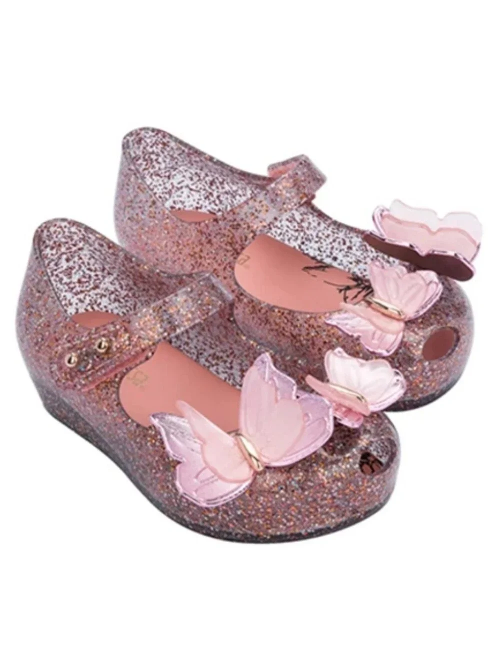 Mini Melissa Ultragirl Fly Iii Toddler Clear Pink Glitter-Pink Us Size 9